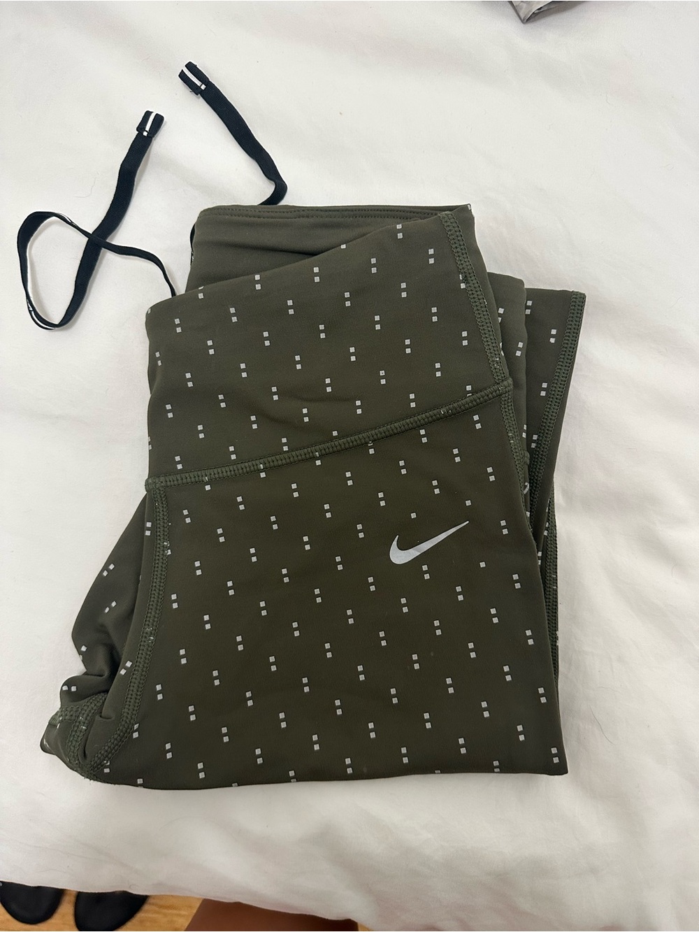 lululemon athletica Olive Green Leggings with Reflective Dot Print